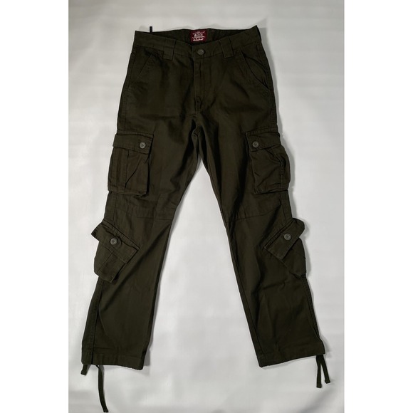 Match Other - MATCHSTICK Match Men's Cargo Pants Dark Olive Army Green 30x31 8 Pockets